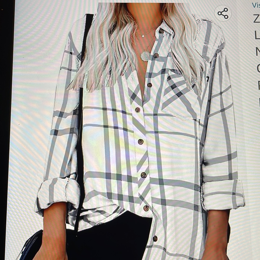 Women’s long sleeve V neck casual blouse